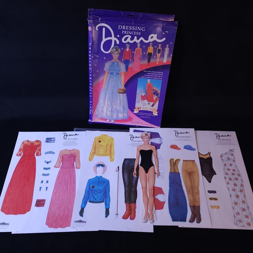 Vintage 1995 Dressing Princess Diana Paper Doll UNCUT British Royal Fashion Rare